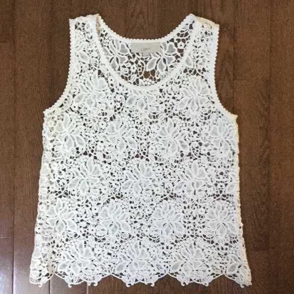 LOFT Tops - Loft Lace Tank 💗 Off White